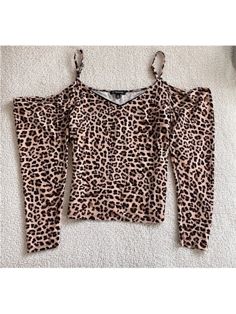 International Concepts Leopard‎ Print Cold Shoulder Top XXL Grunge Streetwear